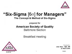 LCEA SixSigma 6 for Managers The Concept Method