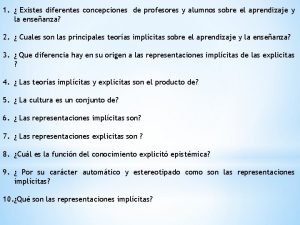 1 Existes diferentes concepciones de profesores y alumnos