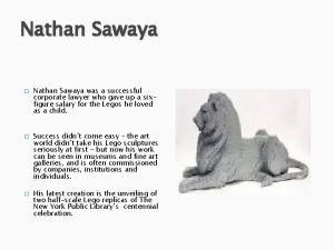 Nathan Sawaya Nathan Sawaya was a successful corporate