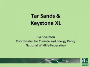 Tar Sands Keystone XL Ryan Salmon Coordinator for