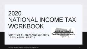 2020 NATIONAL INCOME TAX WORKBOOK CHAPTER 14 NEW