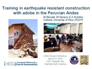 Training in earthquake resistant construction with adobe in