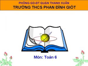 PHNG GDT QUN THANH XU N TRNG THCS