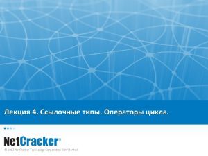 4 2013 Net Cracker Technology Corporation Confidential int