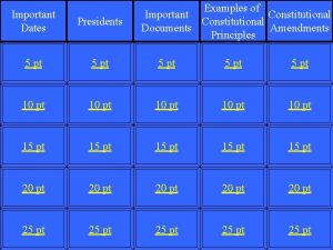 Examples of Important Constitutional Documents Amendments Principles Important