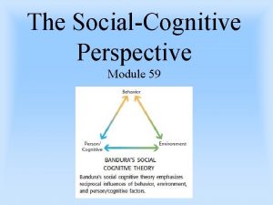 The SocialCognitive Perspective Module 59 SocialCognitive Perspective Albert