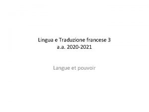 Lingua e Traduzione francese 3 a a 2020