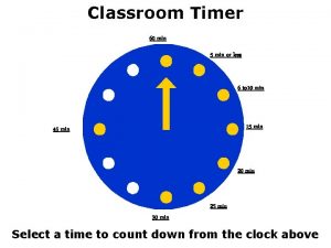 Classroom Timer 60 min 5 min or less