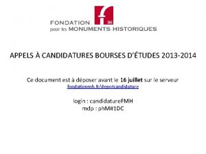 APPELS CANDIDATURES BOURSES DTUDES 2013 2014 Ce document