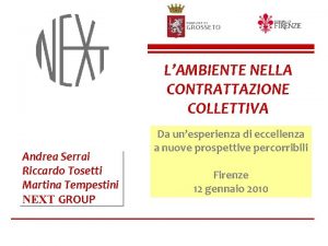 COMUNE DI GROSSETO LAMBIENTE NELLA CONTRATTAZIONE COLLETTIVA Andrea