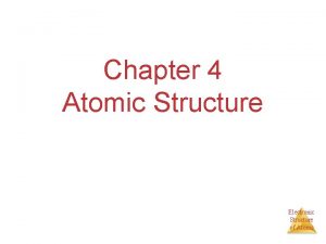 Chapter 4 Atomic Structure Electronic Structure of Atoms