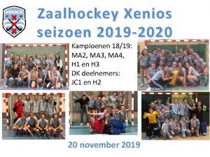 Zaalhockey Xenios seizoen 2019 2020 Kampioenen 1819 MA