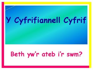 Y Cyfrifiannell Cyfrif Beth ywr ateb ir swm