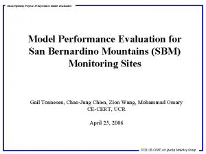 Biocomplexity Project Ndeposition Model Evaluation Model Performance Evaluation