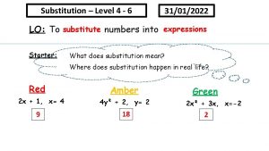 Substitution Level 4 6 31012022 expressions substitute numbers