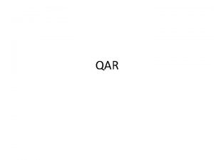 QAR CC Standard and Objective Determine or clarify