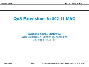 March 2000 doc IEEE 802 11 0033 Qo