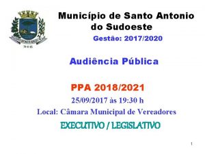 Municpio de Santo Antonio do Sudoeste Gesto 20172020