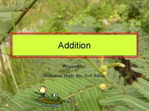 Addition Prepared by Mohamad Heiry Bin Abd Rahim