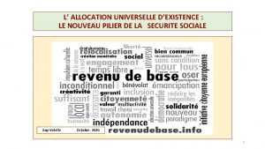 L ALLOCATION UNIVERSELLE DEXISTENCE LE NOUVEAU PILIER DE