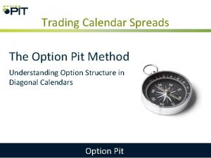 Trading Calendar Spreads The Option Pit Method Understanding