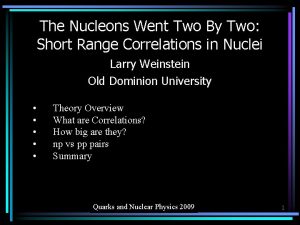 The Nucleons Went Two By Two Short Range