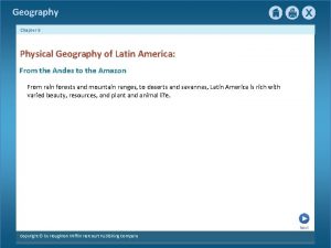 Geography Chapter 9 Physical Geography of Latin America
