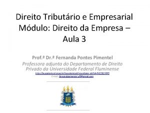 Direito Tributrio e Empresarial Mdulo Direito da Empresa