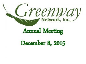 Annual Meeting December 8 2015 2015 Annual Report