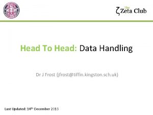Head To Head Data Handling Dr J Frost