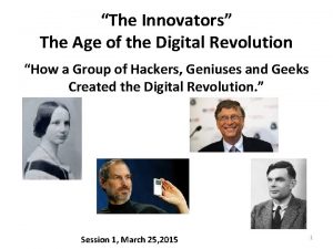 The Innovators The Age of the Digital Revolution