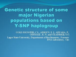Genetic structure of some major Nigerian populations based