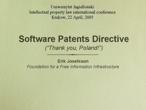Uniwersytet Jagielloski Intellectual property law international conference Krakow