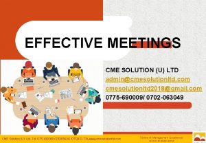 EFFECTIVE MEETINGS CME SOLUTION U LTD admincmesolutionltd com