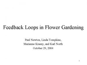 Feedback Loops in Flower Gardening Paul Newton Linda