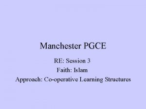 Manchester PGCE RE Session 3 Faith Islam Approach