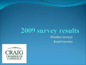 2009 survey results Member surveys board surveys What