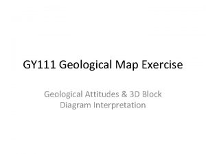 GY 111 Geological Map Exercise Geological Attitudes 3