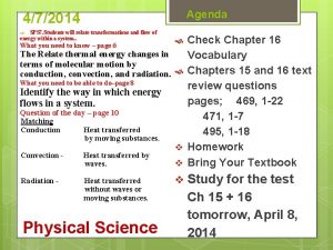 Agenda 472014 SPS 7 Students will relate transformations