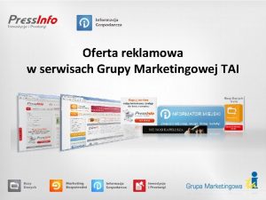 Oferta reklamowa w serwisach Grupy Marketingowej TAI Serwis