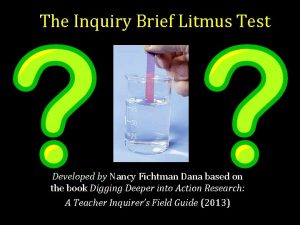 The Inquiry Brief Litmus Test Developed by Nancy