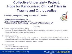 Collective Uncertainty Project Hope for Randomised Clinical Trials