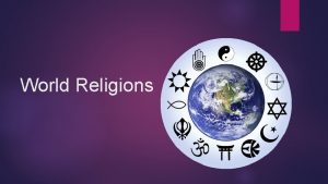 World Religions Animism BELIEF THAT SPIRITS INHABIT NATURAL