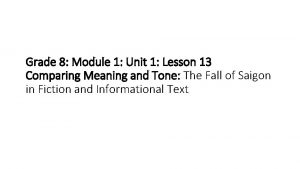 Grade 8 Module 1 Unit 1 Lesson 13