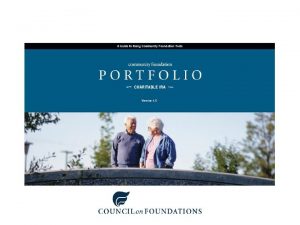 Charitable IRA Portfolio About the law IRAs available