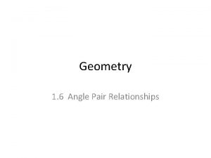 Geometry 1 6 Angle Pair Relationships VERTICAL ANGLES