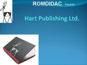 ROMDIDAC Presents Hart Publishing Ltd Hart Publishing e