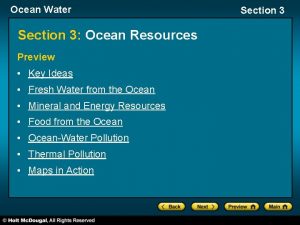 Ocean Water Section 3 Ocean Resources Preview Key
