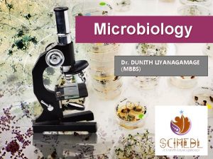 Microbiology Dr DUNITH LIYANAGAMAGE MBBS Chapter 1 Introduction