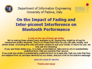 Department of Information Engineering University of Padova Italy